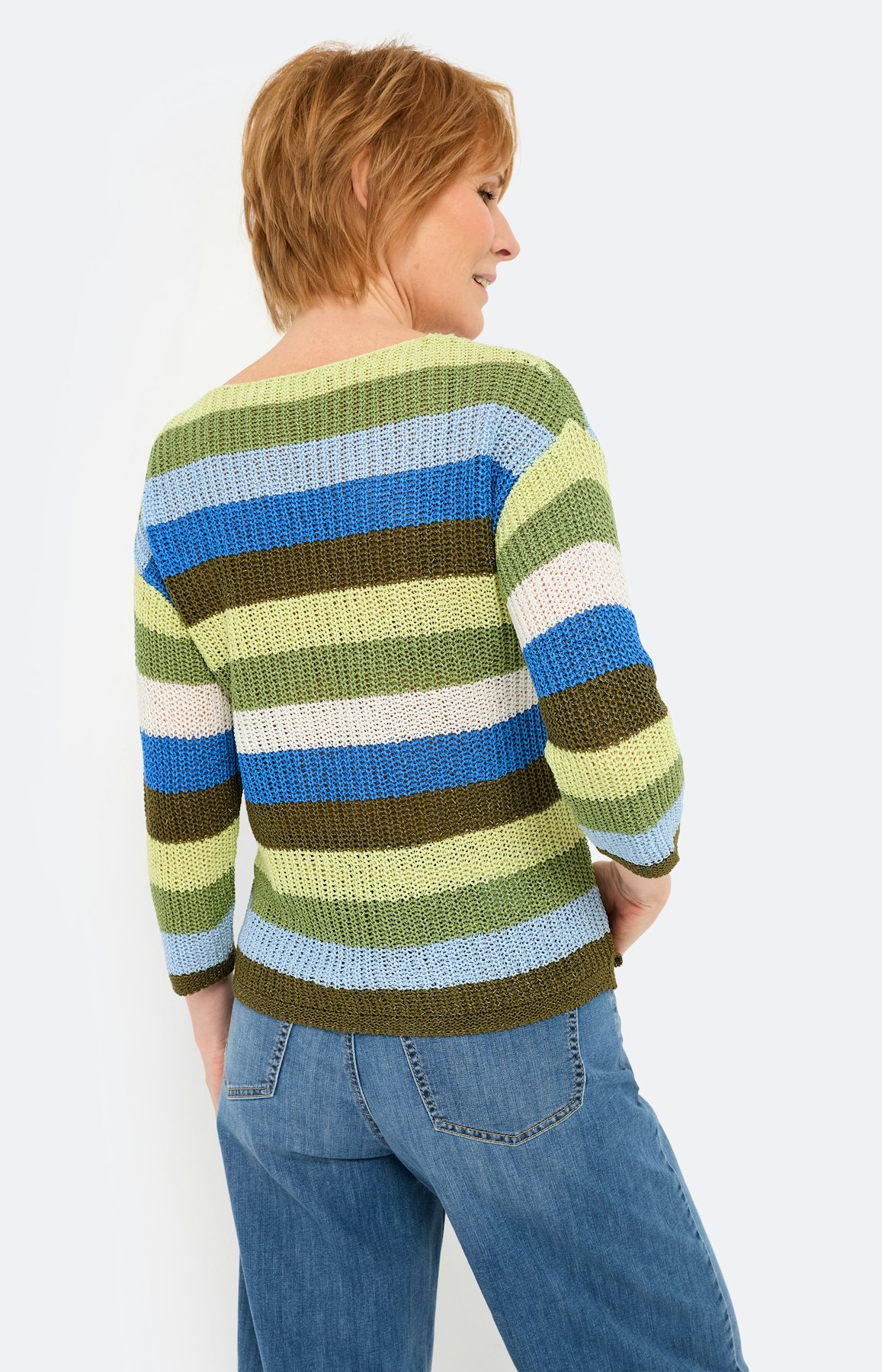 Trui met streepdessin, groen