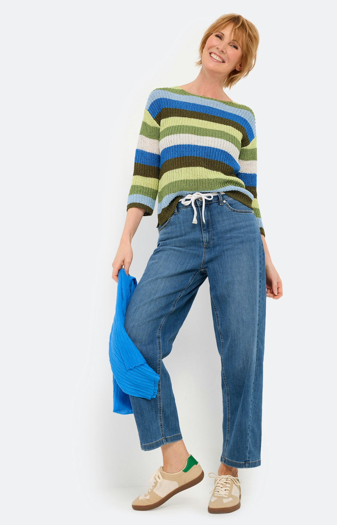 Trui met streepdessin, groen