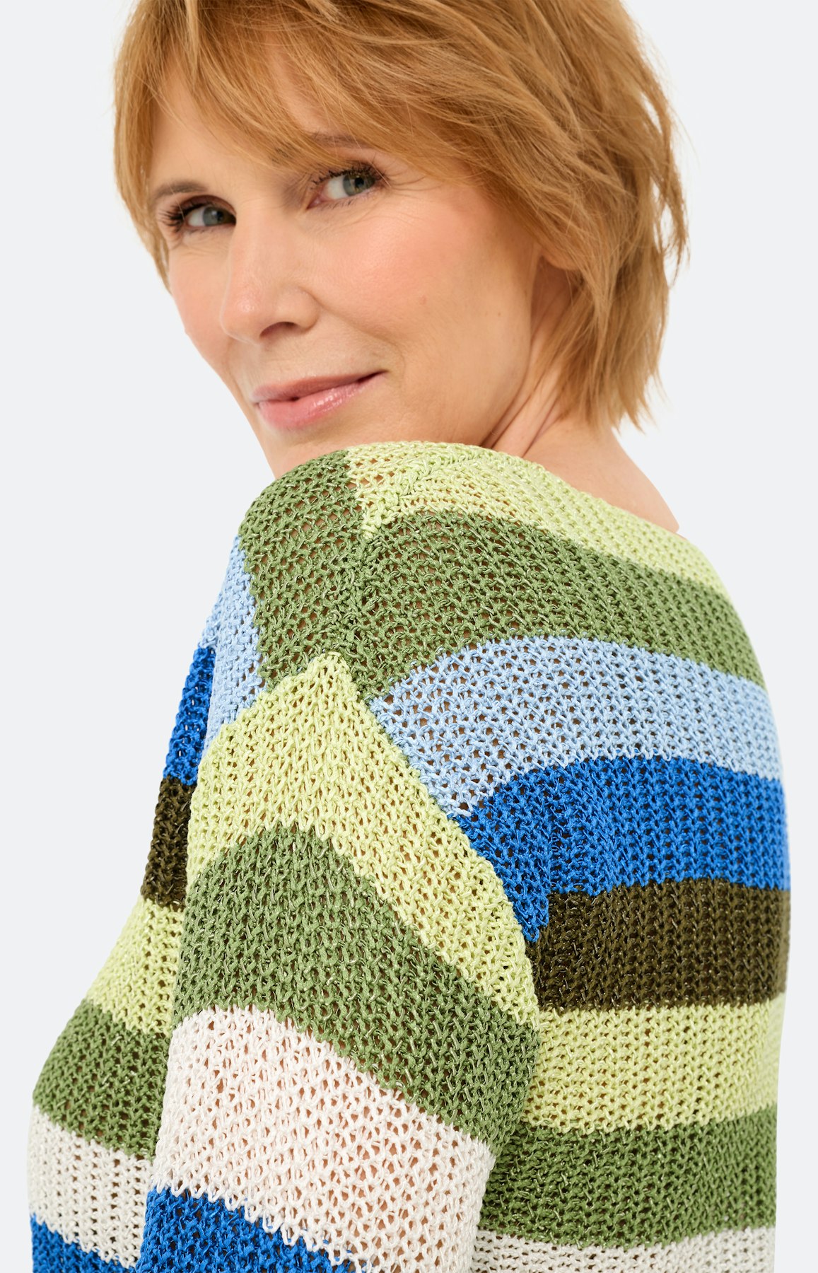 Trui met streepdessin, groen