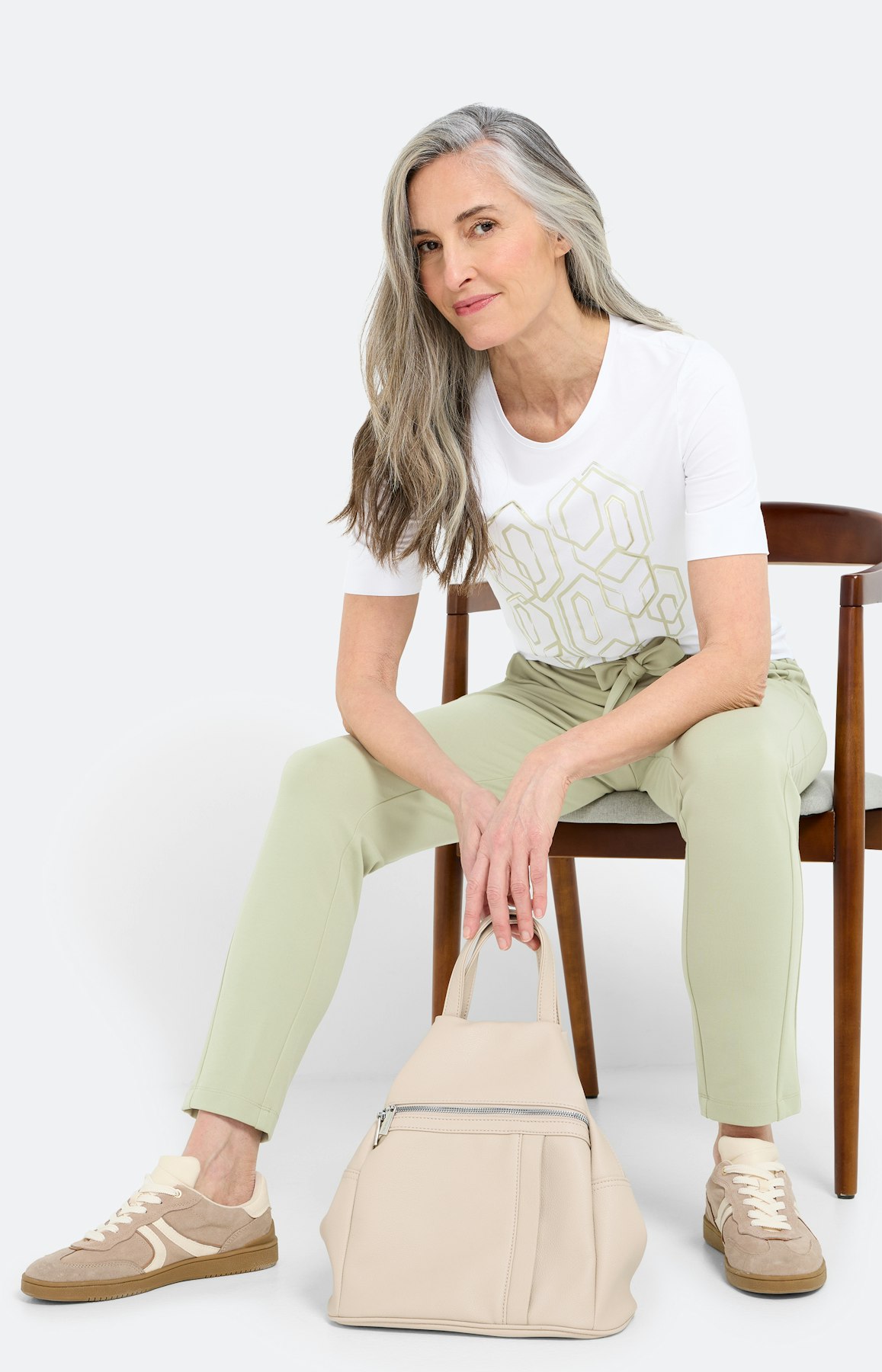 T-shirt met frontprint, wit