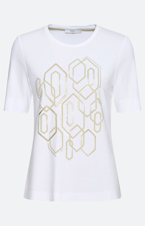 T-shirt met frontprint, wit