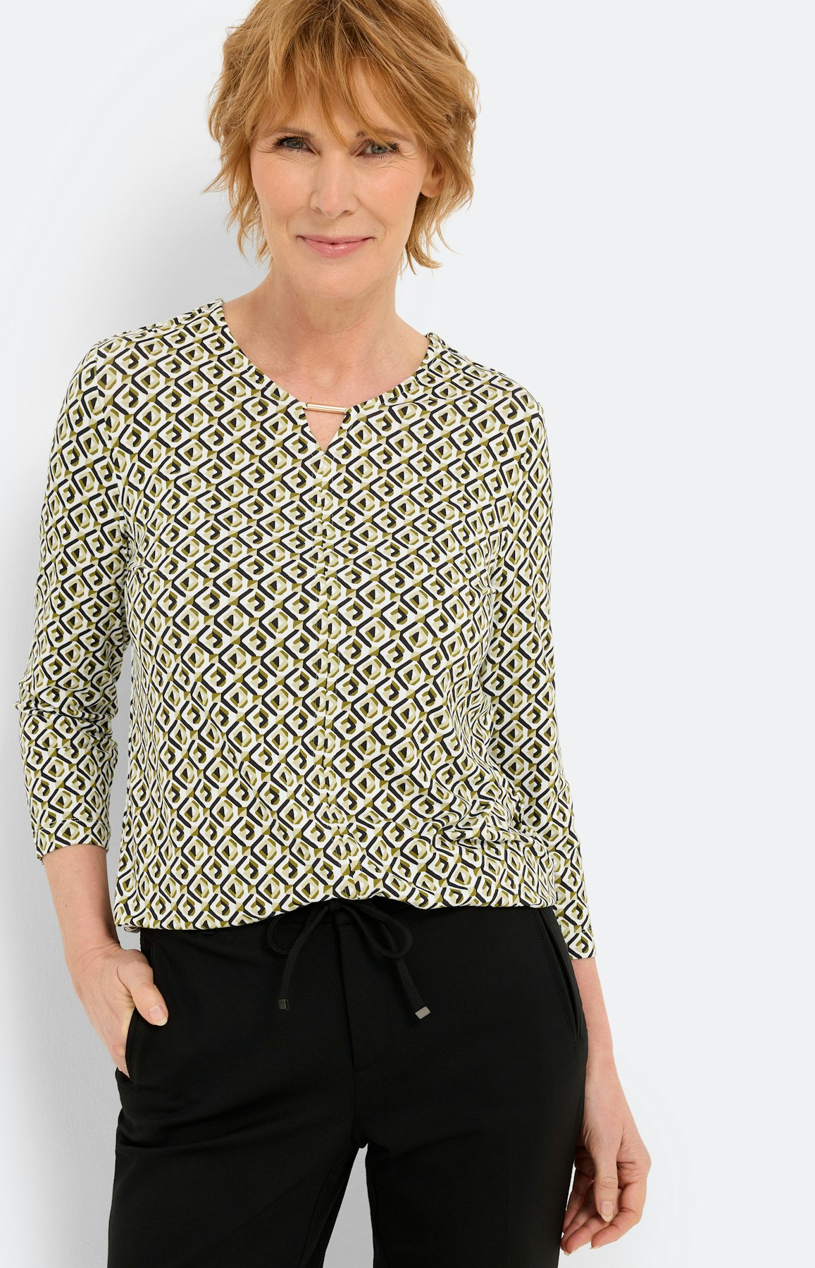 Shirt met grafisch motief, groen