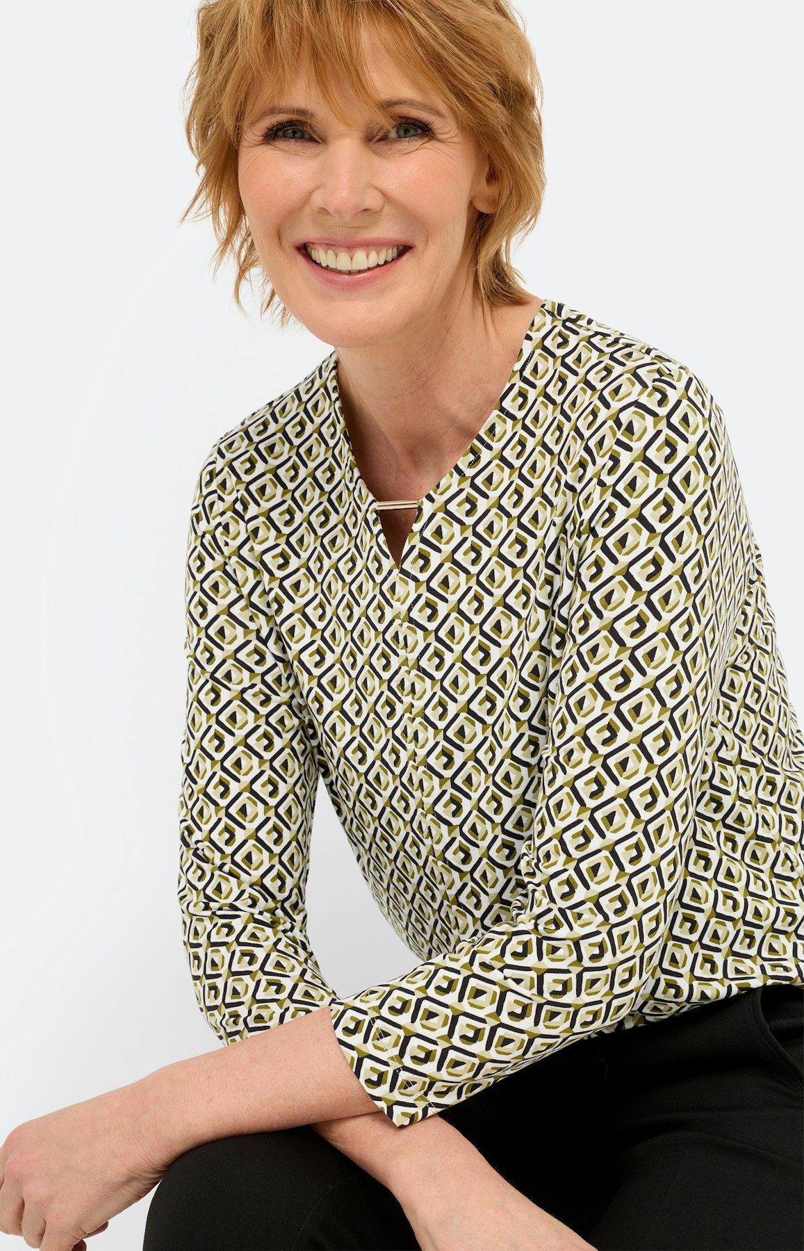 Shirt met grafisch motief, groen