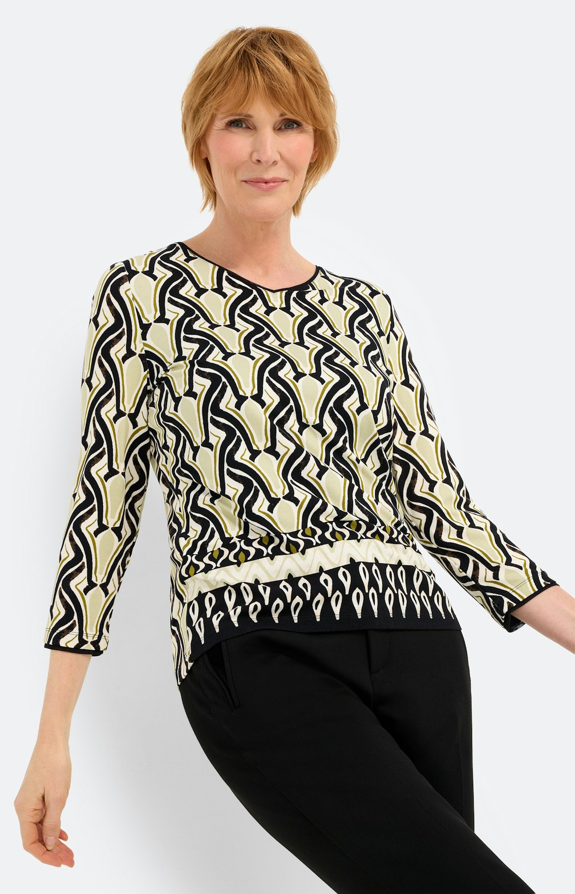 Shirt met all-over-print, pistache