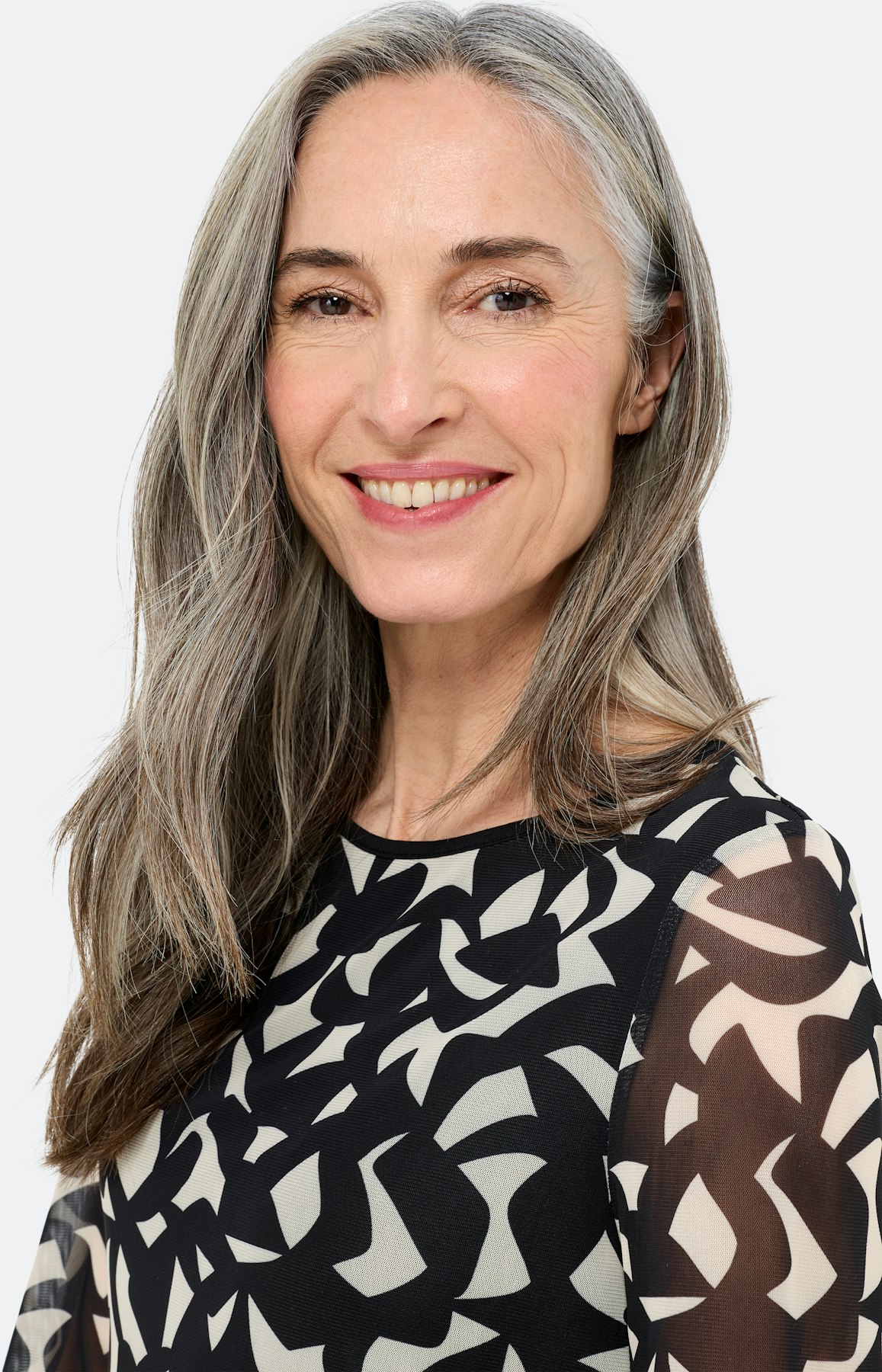 Shirt van mesh met print, zwart