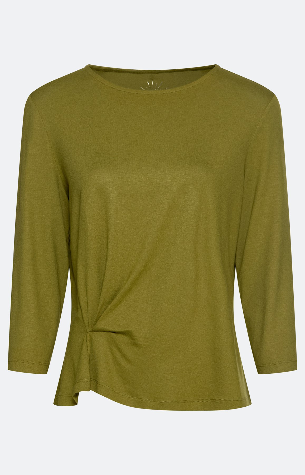 Shirt met aangerimpeld detail, olijf