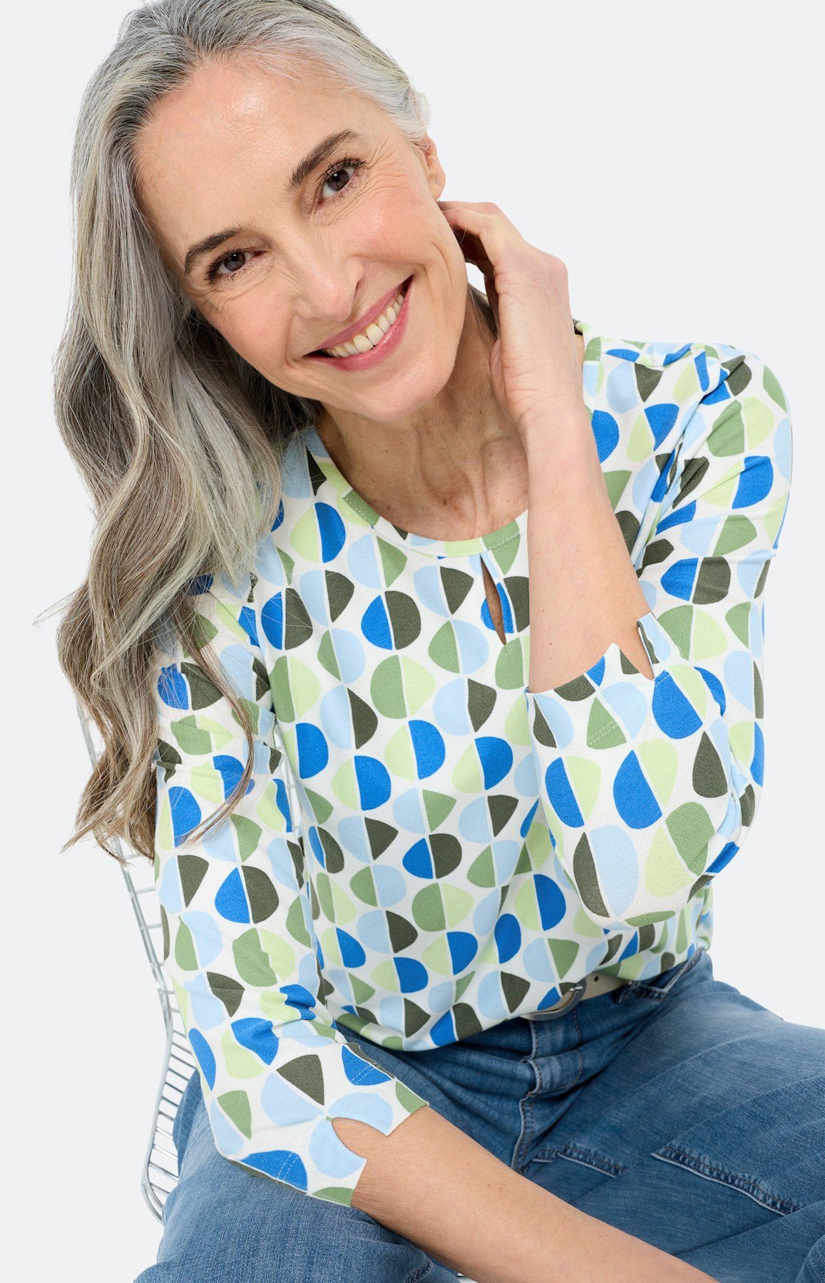 Shirt met stippendessin, multicolour