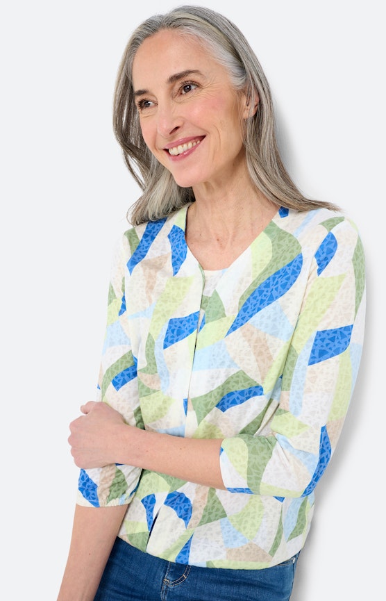 Shirt met etskanteffect, multicolour