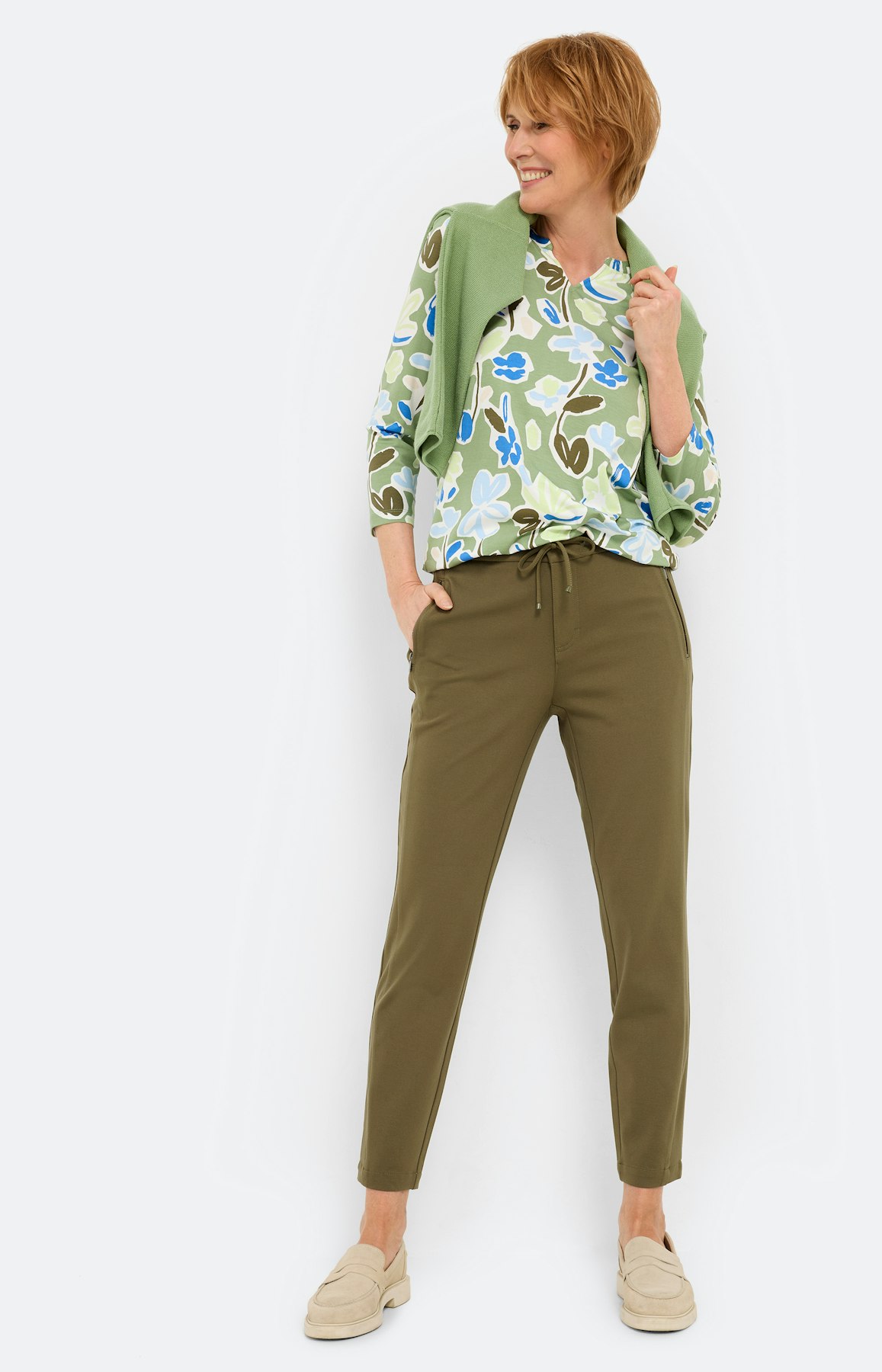 Shirt met gebloemde print, groen