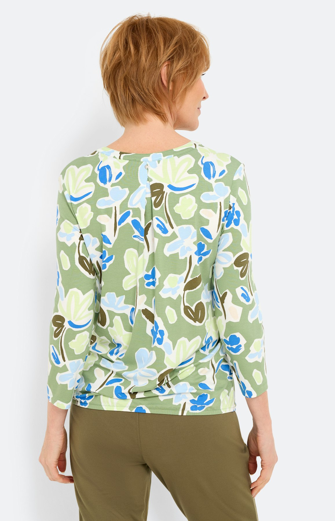 Shirt met gebloemde print, groen