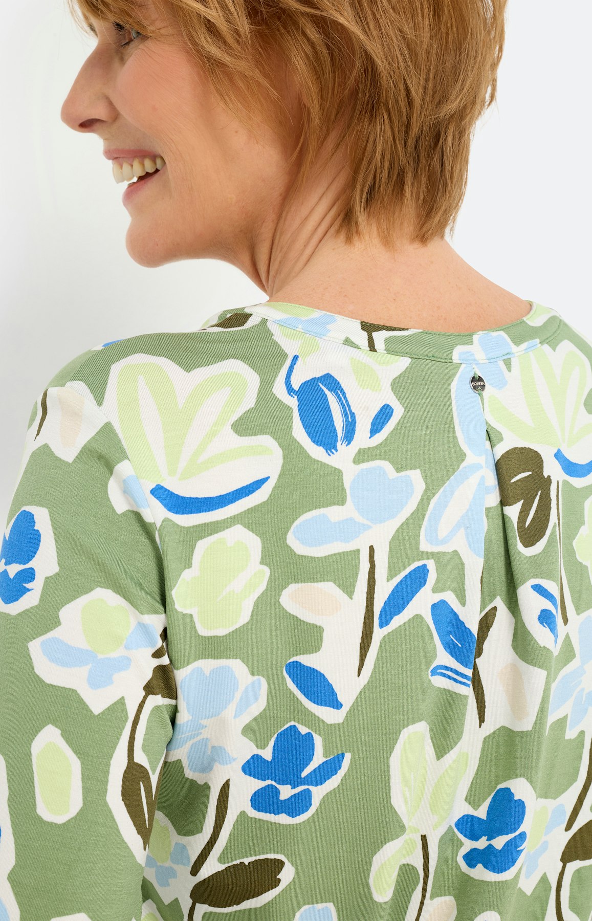 Shirt met gebloemde print, groen