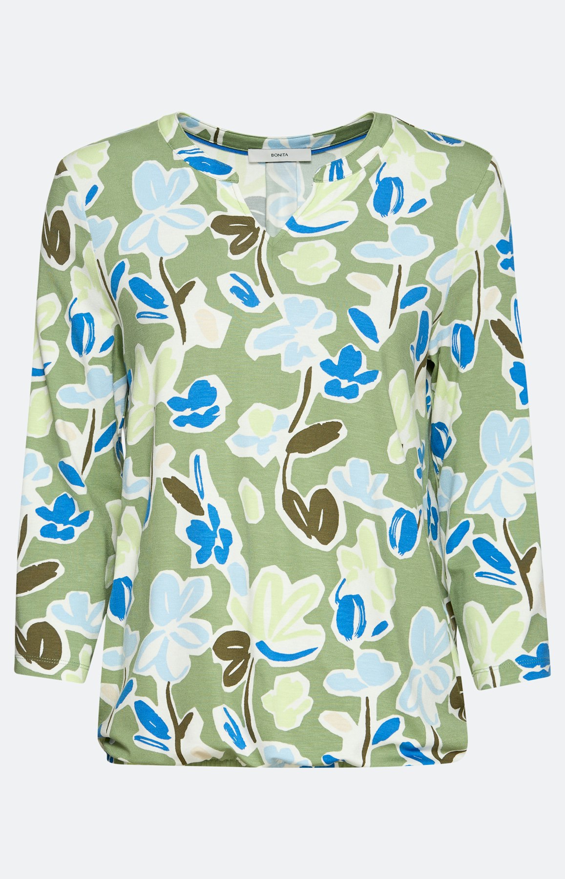 Shirt met gebloemde print, groen