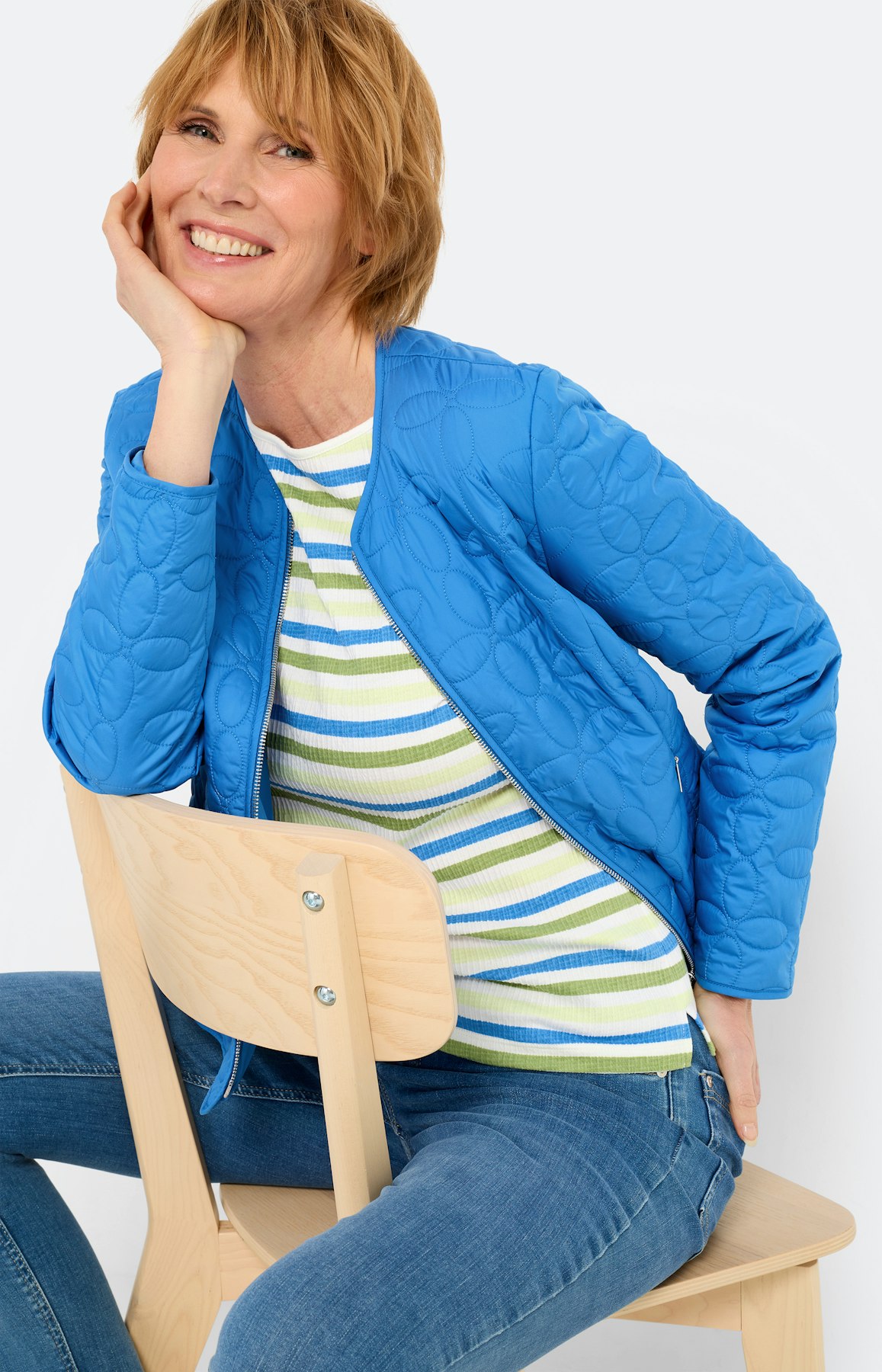 Shirt met seersuckerstructuur, groen