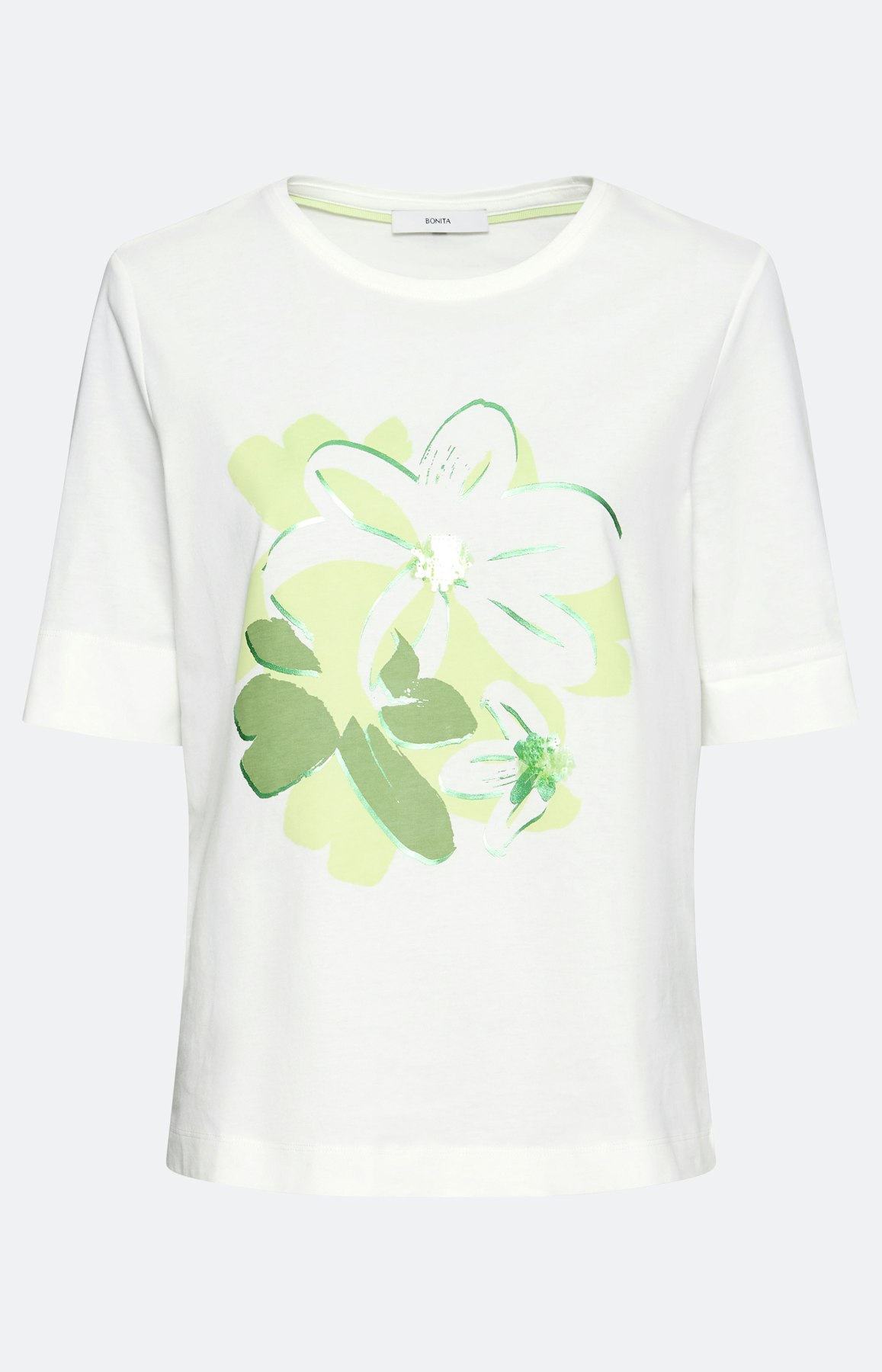 Shirt met folieprint, limoen