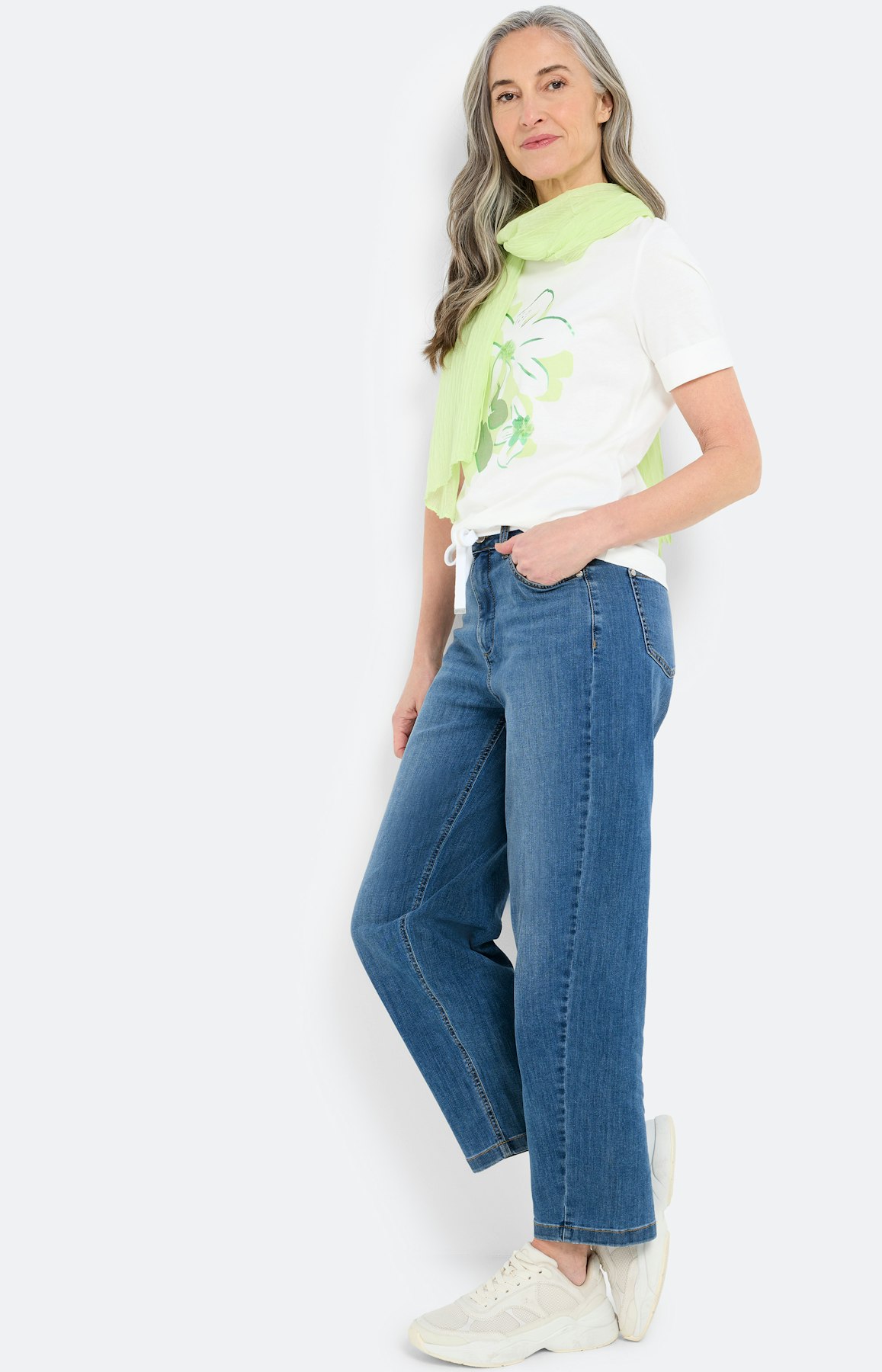 Shirt met folieprint, limoen