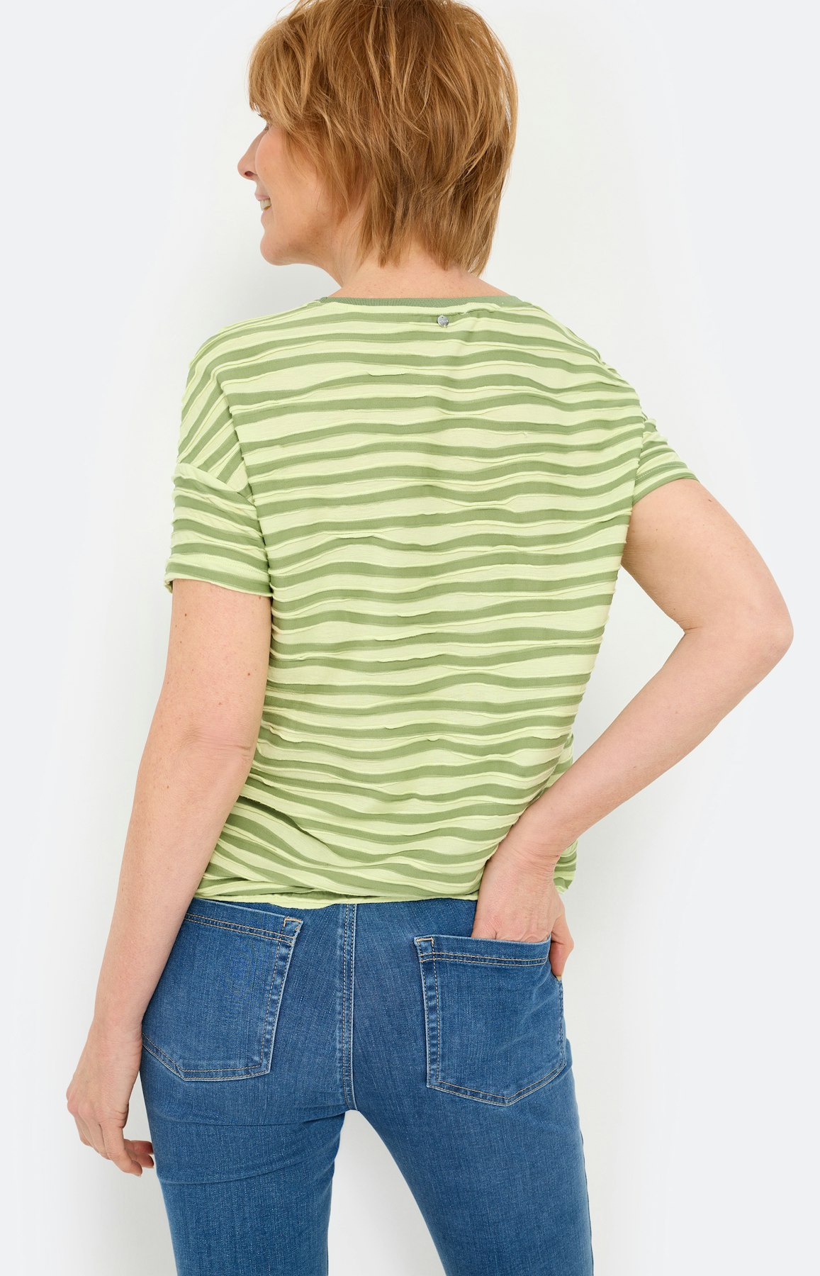 T-shirt met golfstructuur, groen