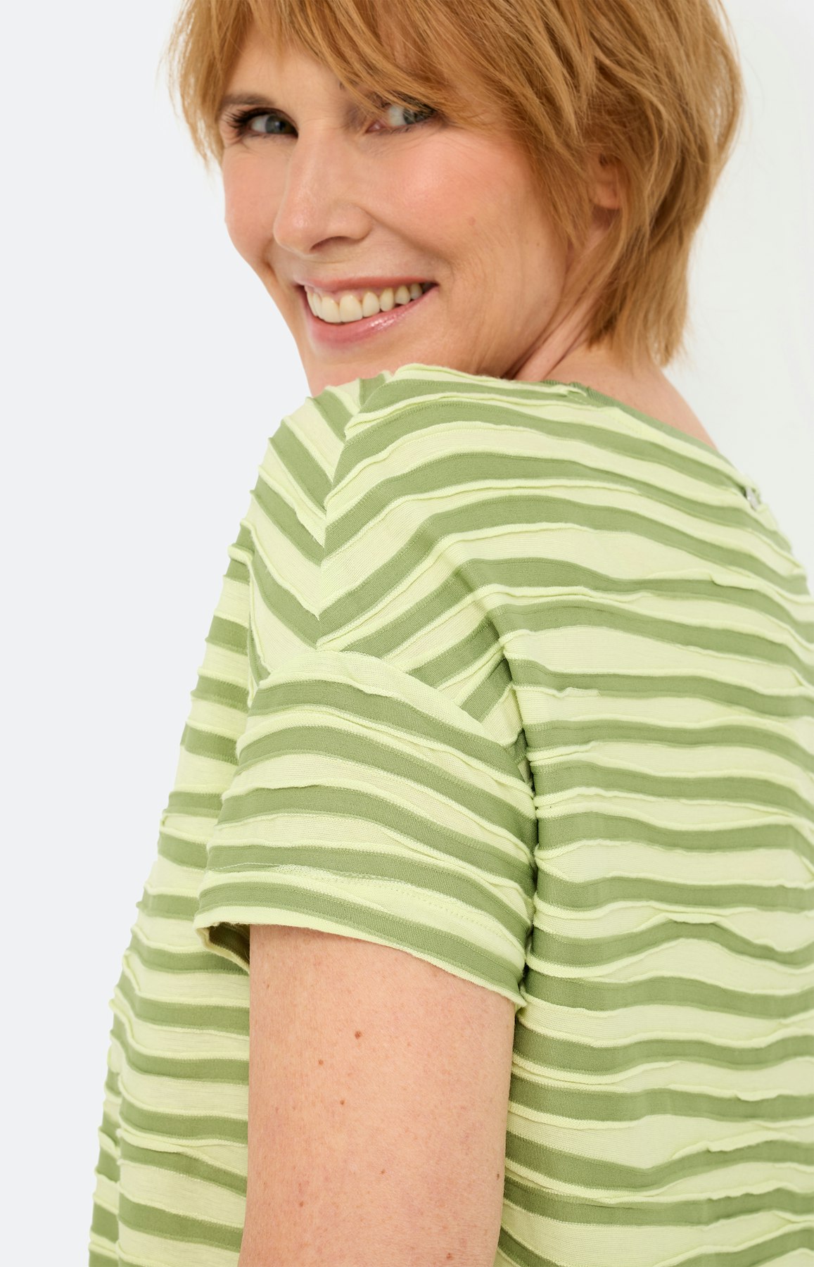 T-shirt met golfstructuur, groen