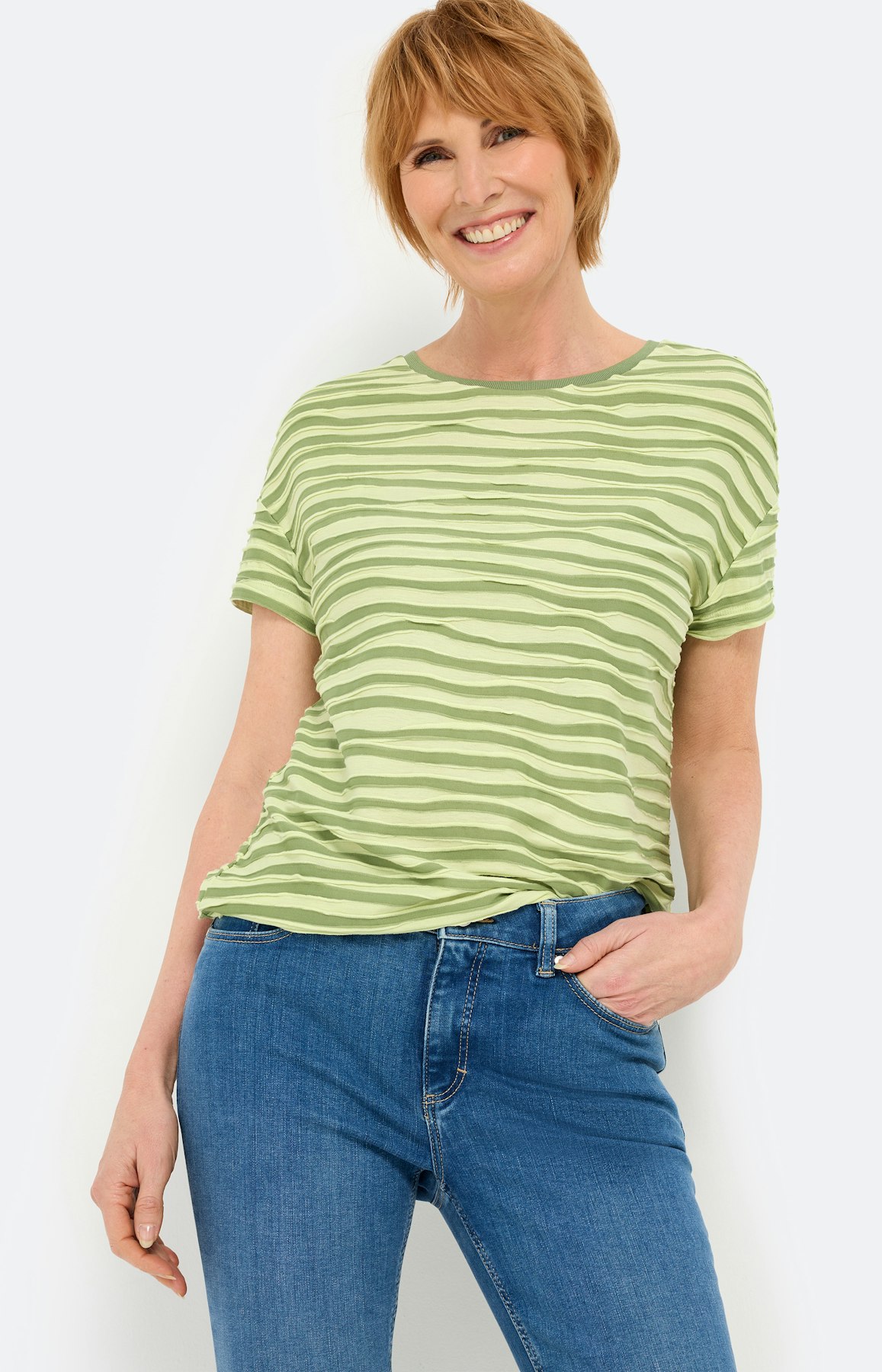 T-shirt met golfstructuur, groen