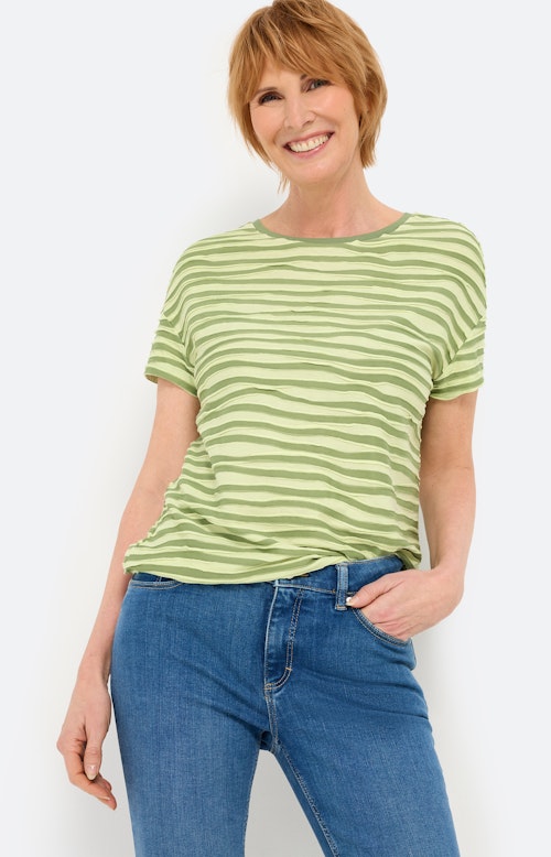 T-shirt met golfstructuur, groen