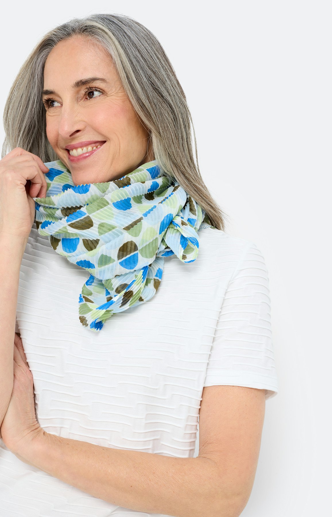 Sjaal met plisséplooien, multicolour