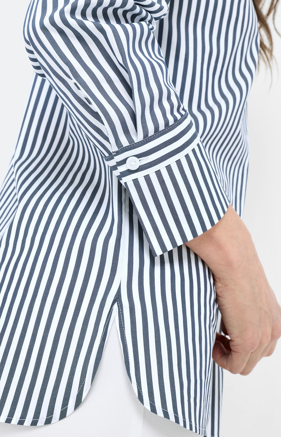 Overhemdblouse met strepen, navy