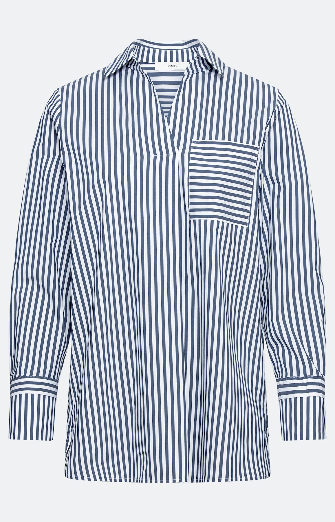 Overhemdblouse met strepen, navy