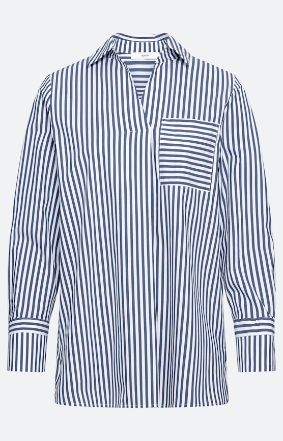 Hemdbluse mit Streifen, navy