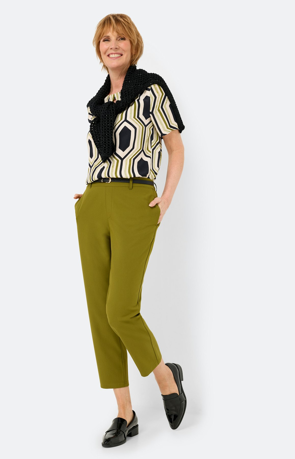 Shirt met all-over-print, groen