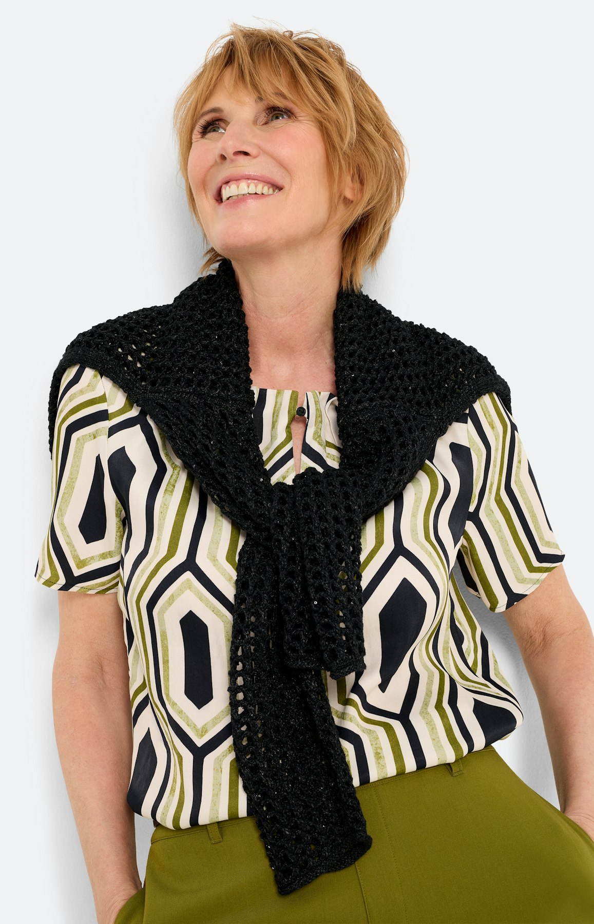 Shirt met all-over-print, groen