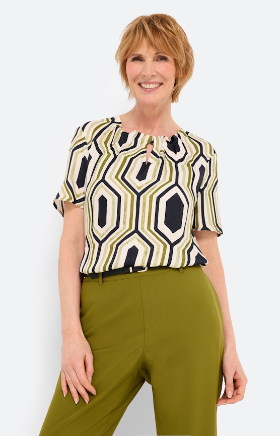 Blusenshirt mit All Over-Print, grün