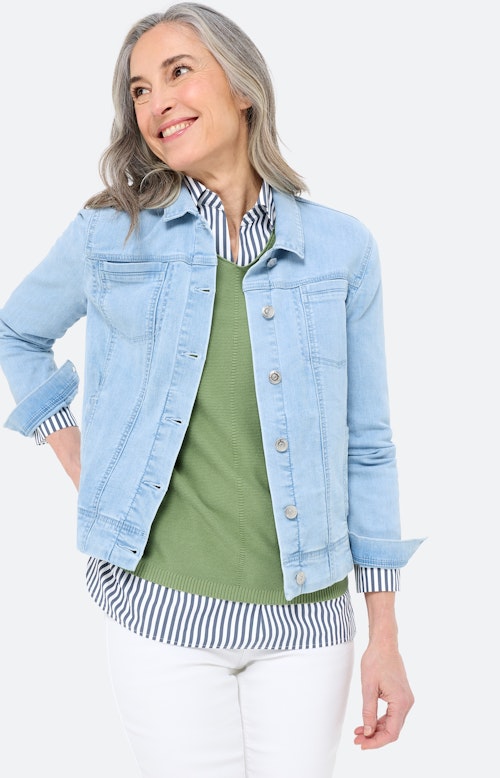 Blazer van denim, lichtblauw