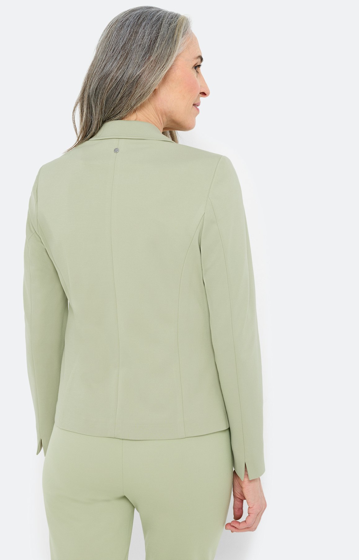 Blazer van sweatstof, pistache