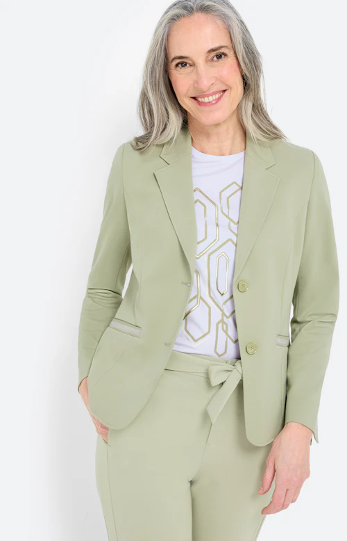 Blazer van sweatstof, pistache