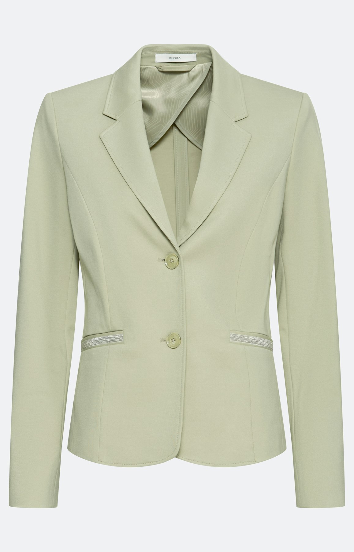 Blazer van sweatstof, pistache