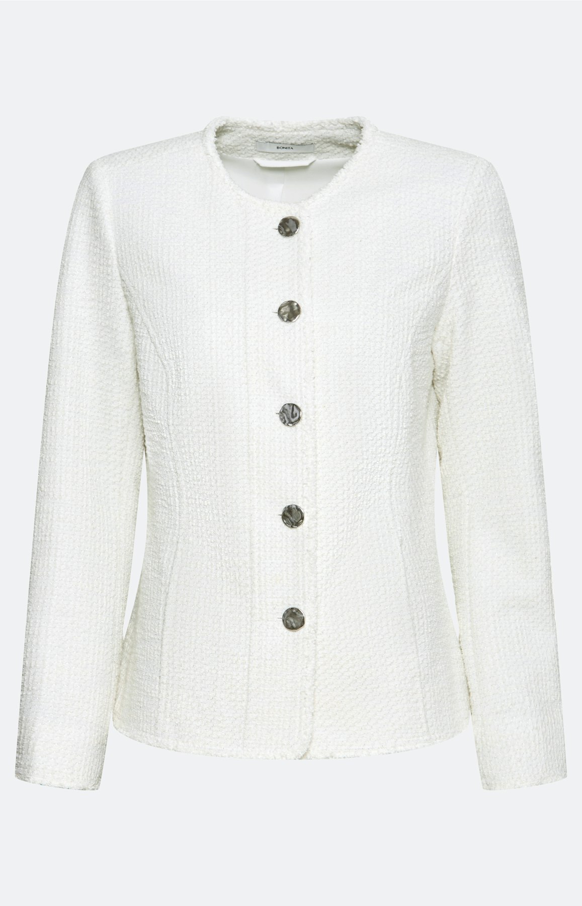 Blazer van tweed, wit