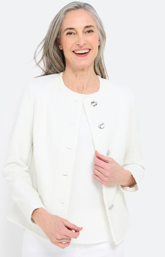 Blazer aus Tweed, weiß