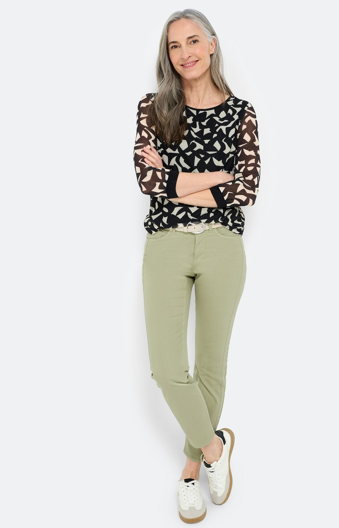 Jeans in regular fit 30 inch, pistache