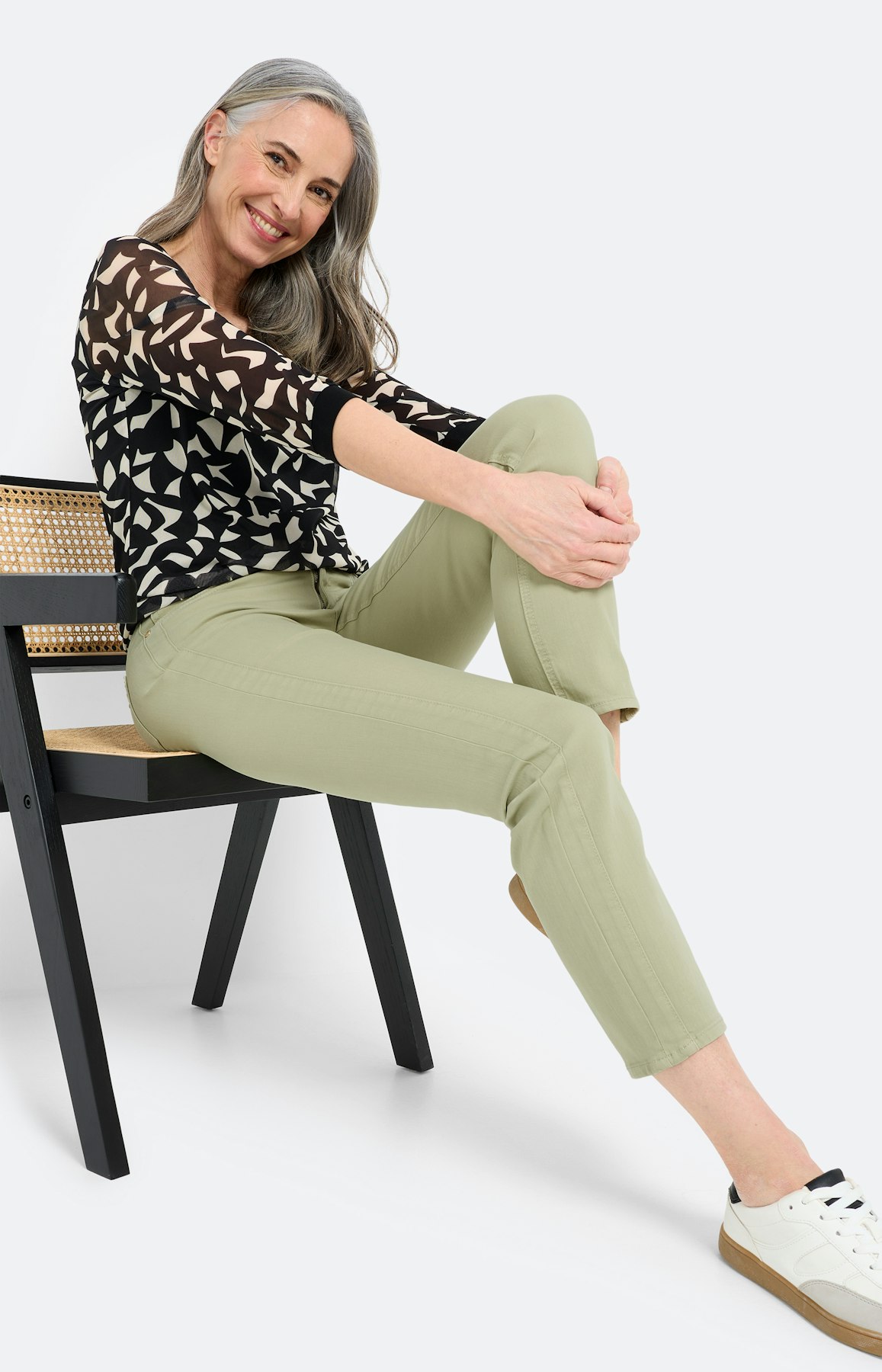 Jeans in regular fit 30 inch, pistache