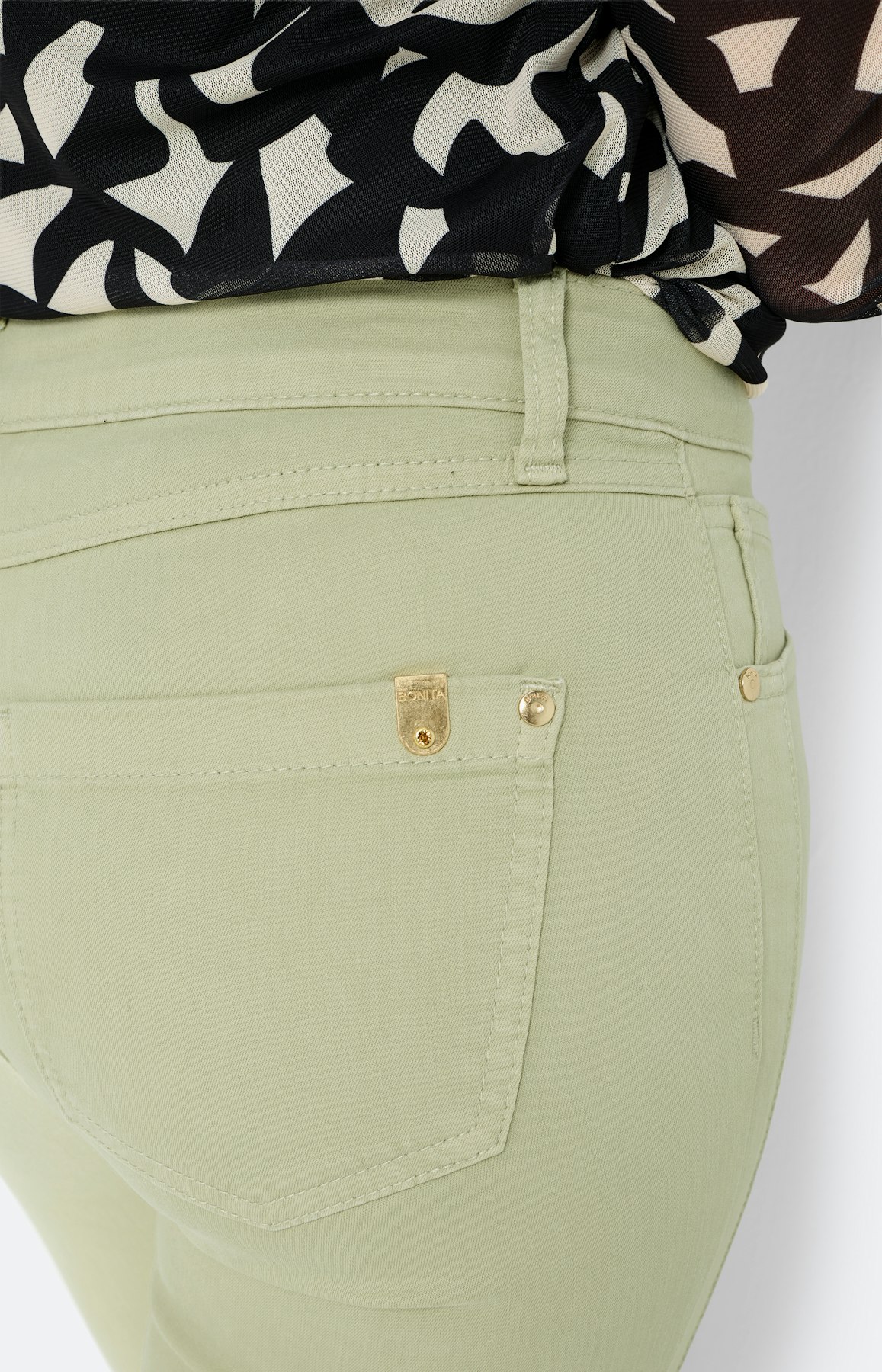 Jeans in regular fit 30 inch, pistache