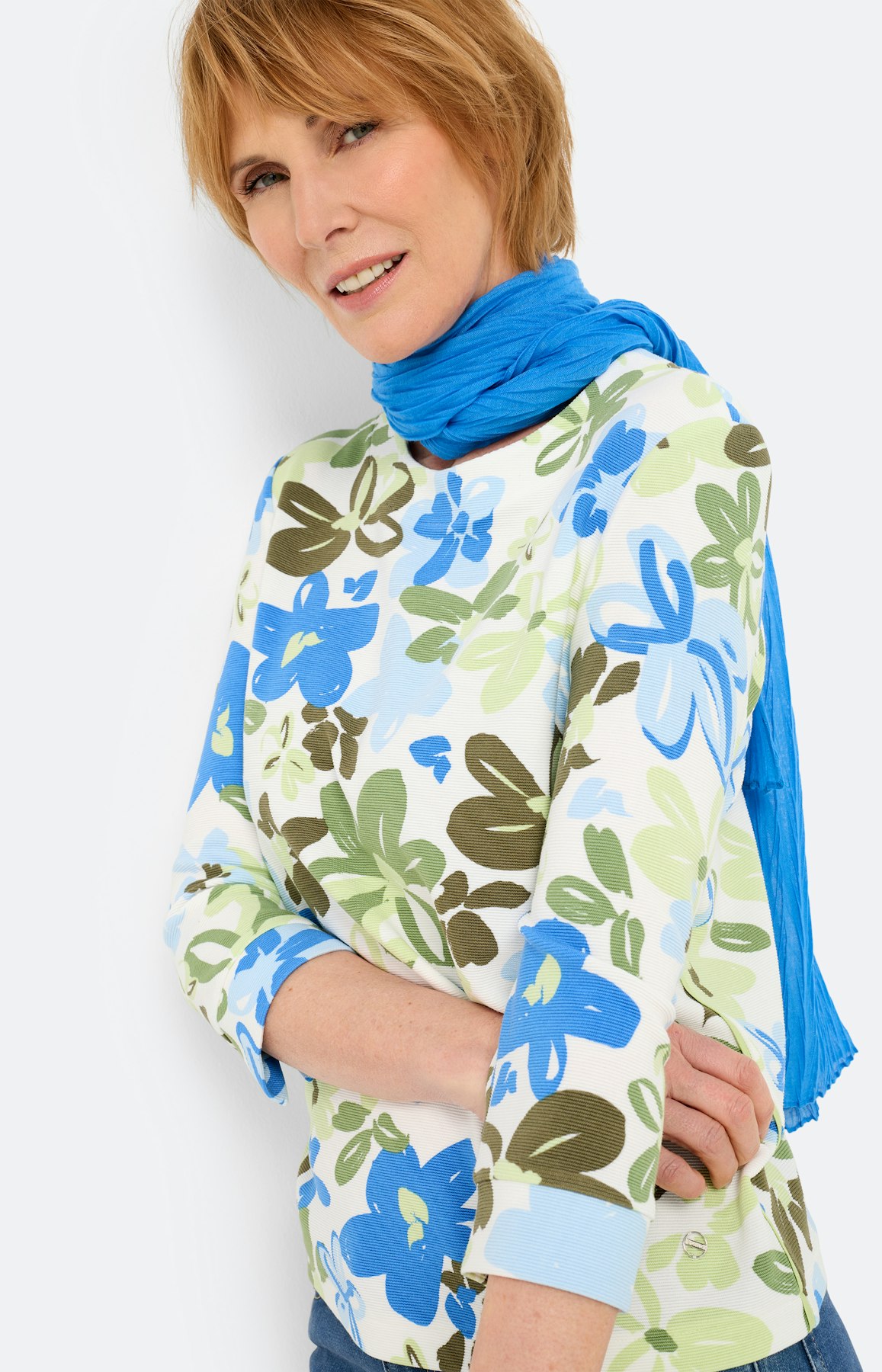 Sweatshirt met bloemenprint, multicolour