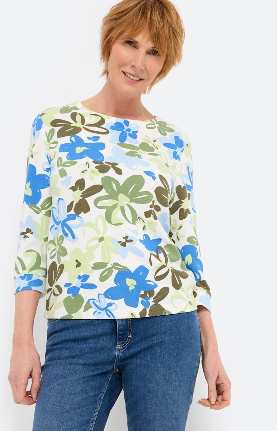 Sweatshirt met bloemenprint, multicolour