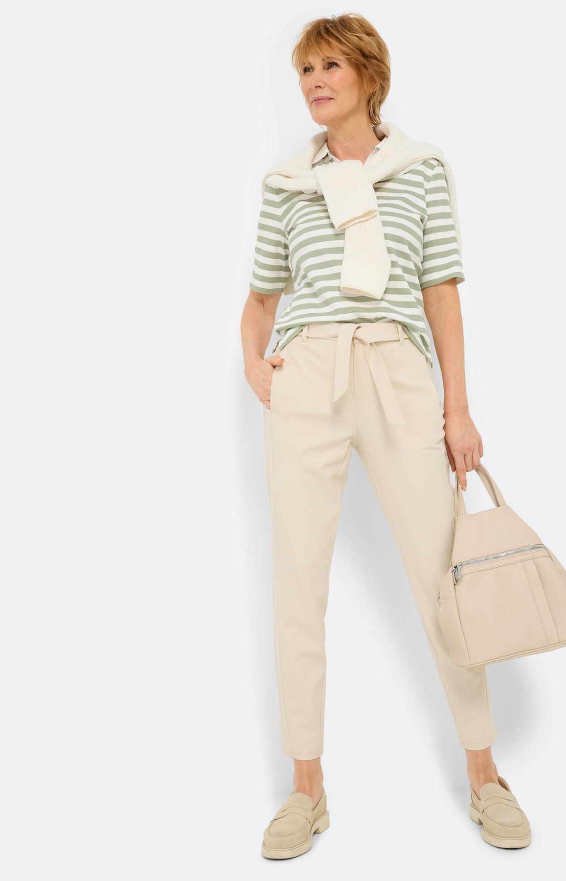 Jogger met bindstrik 28 inch, beige