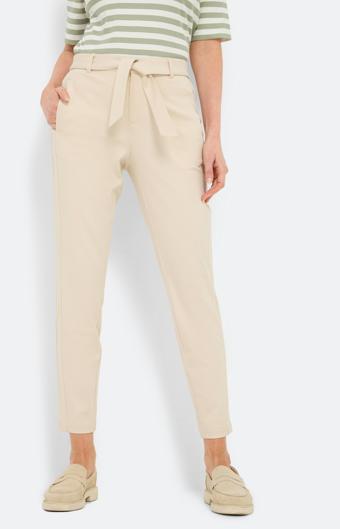 Jogger met bindstrik 28 inch, beige