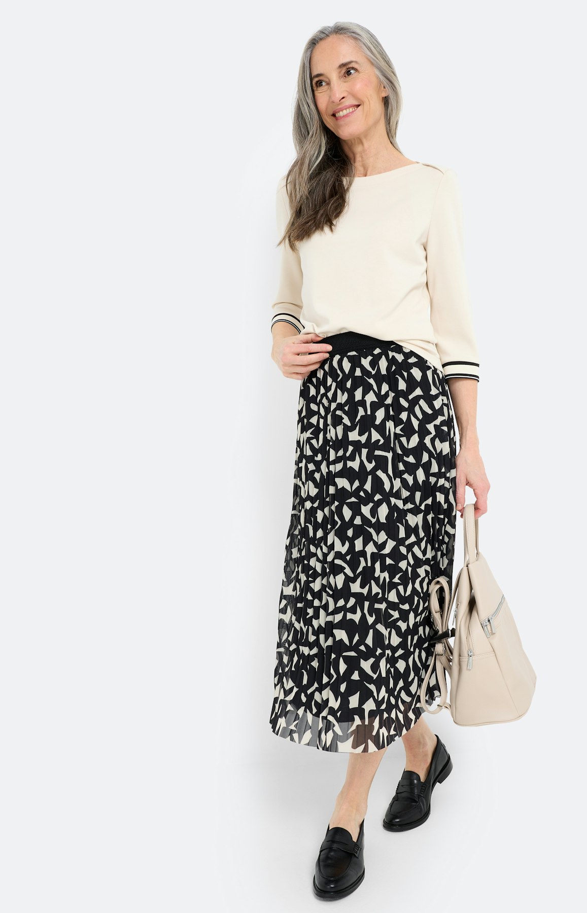Rok van mesh met print, zwart