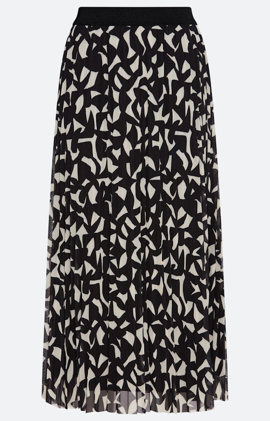 Rok van mesh met print, zwart