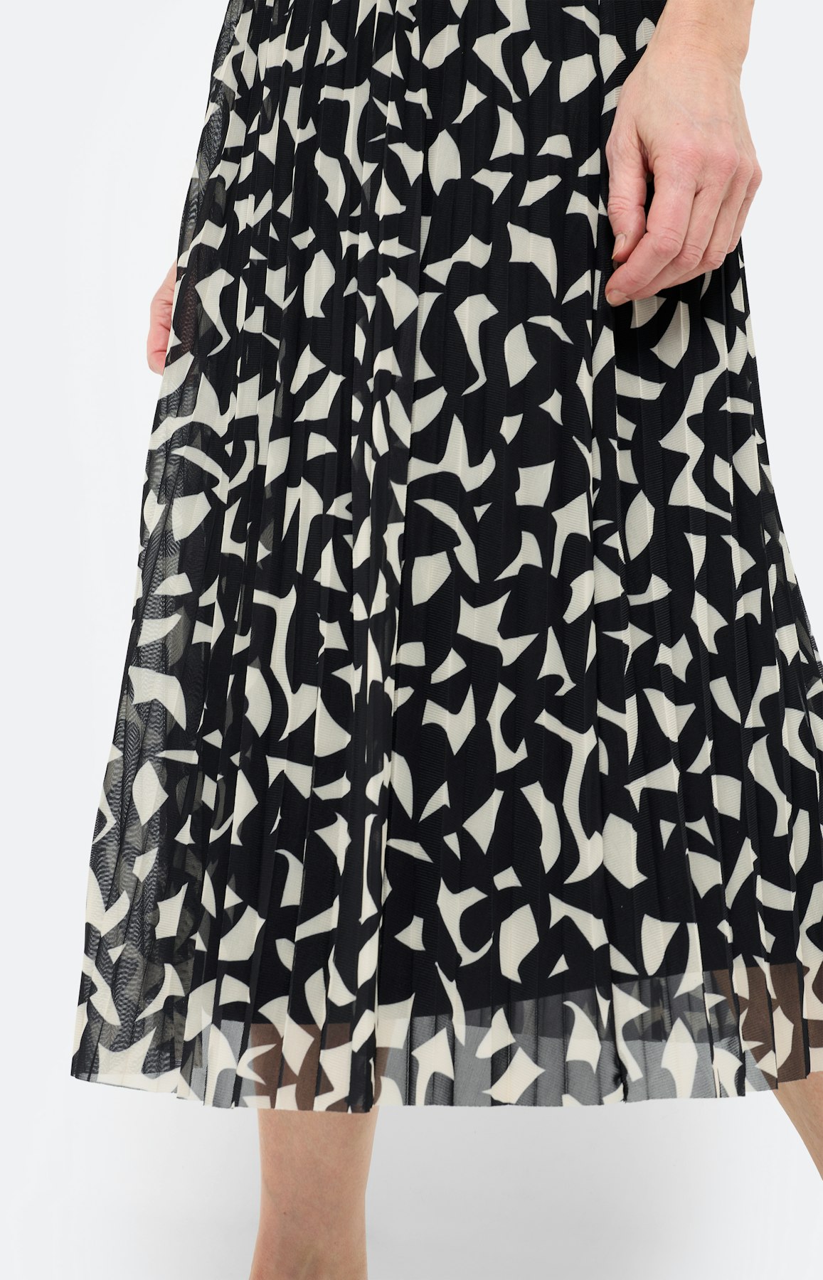 Rok van mesh met print, zwart