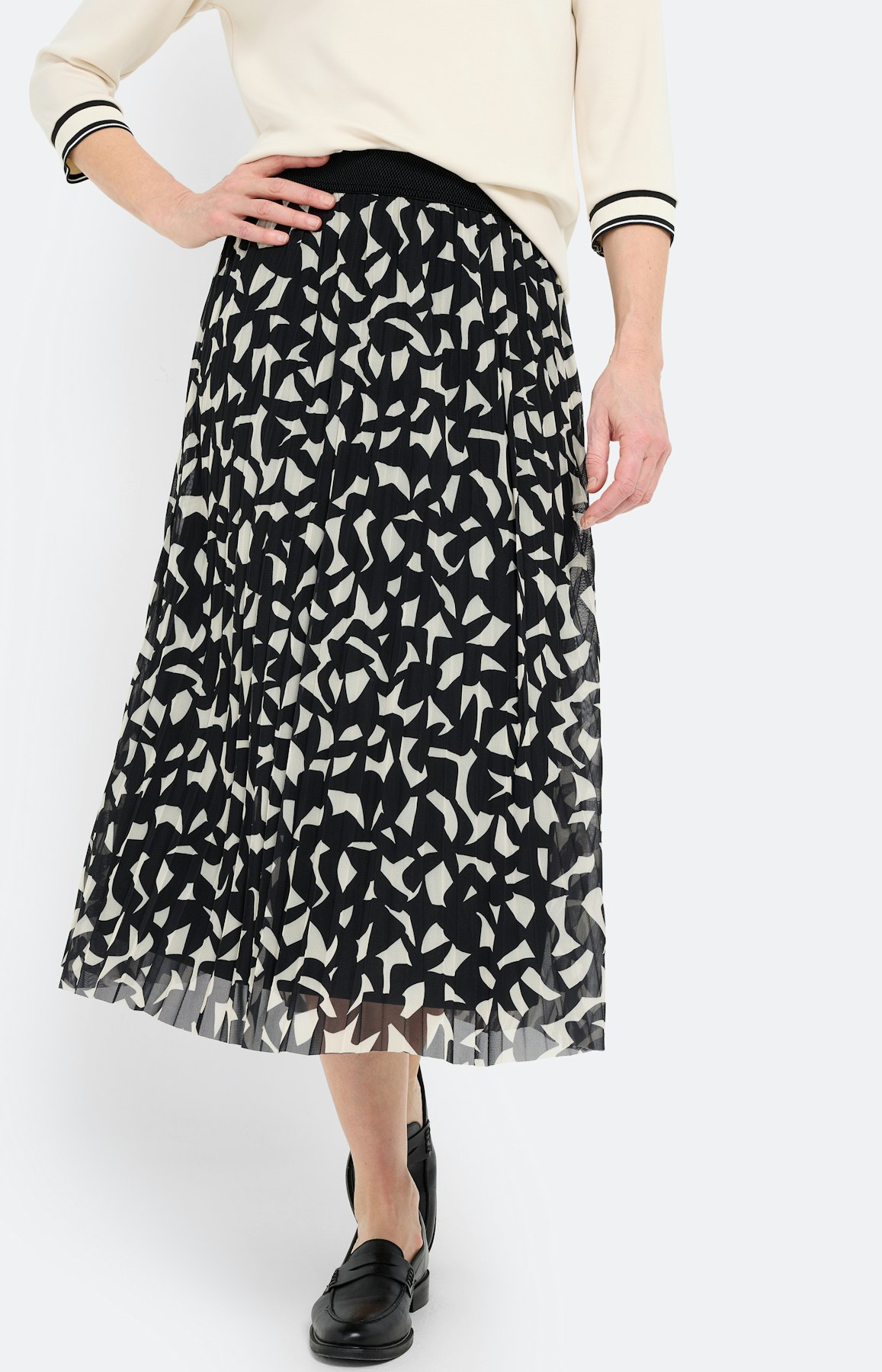 Rok van mesh met print, zwart