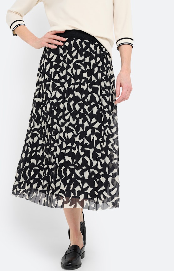 Rok van mesh met print, zwart