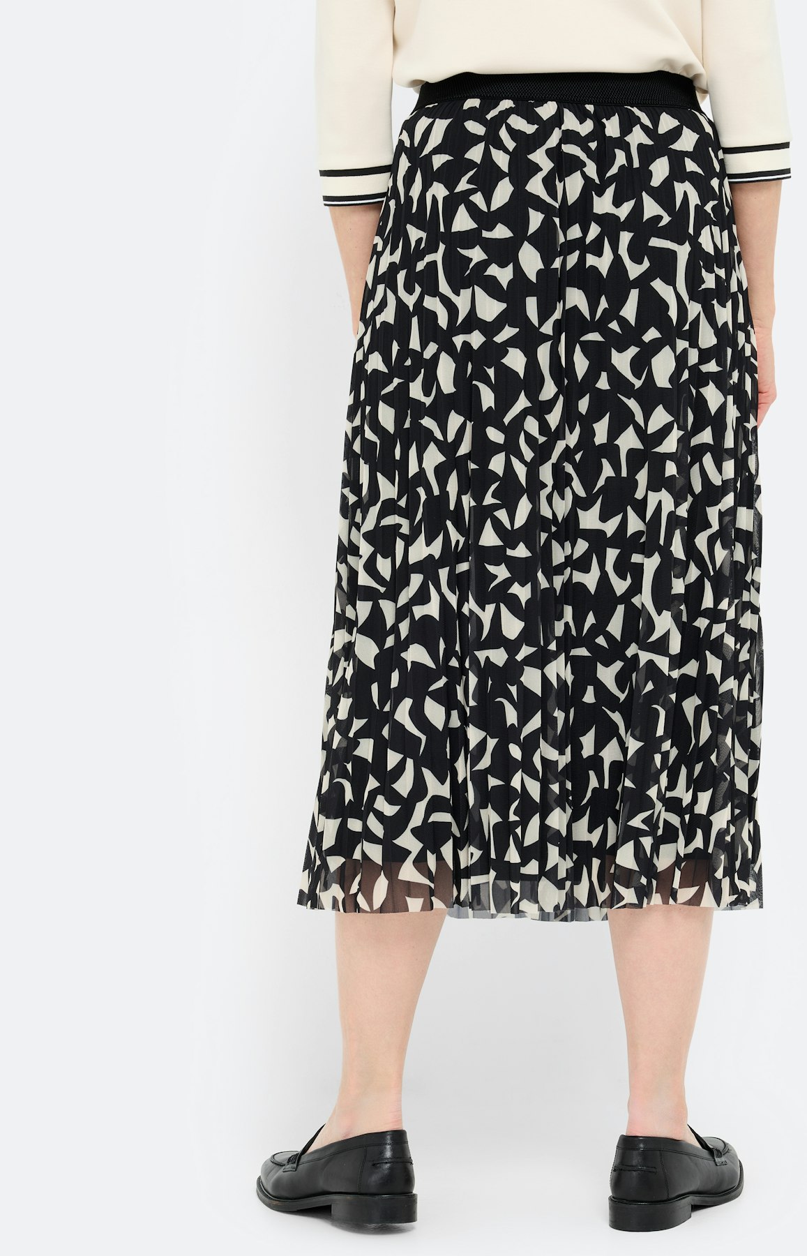 Rok van mesh met print, zwart