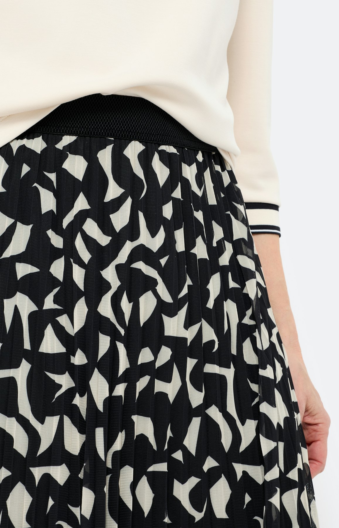 Rok van mesh met print, zwart